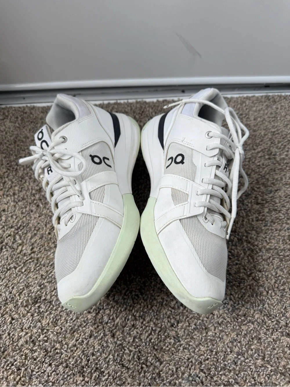 On Running Men's White Sneakers with Pale Green Accents
